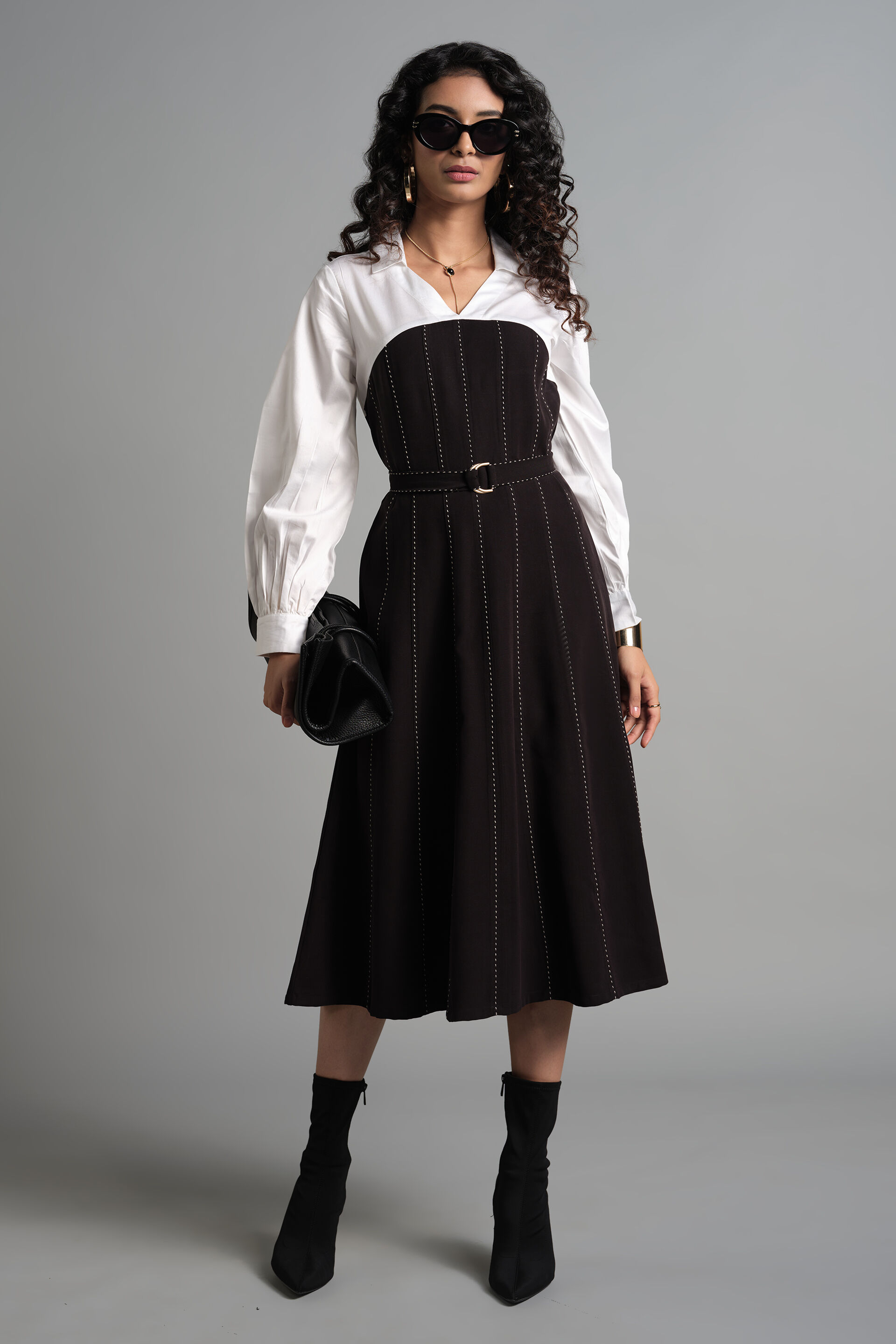 Power Striped Dress, White, image 3